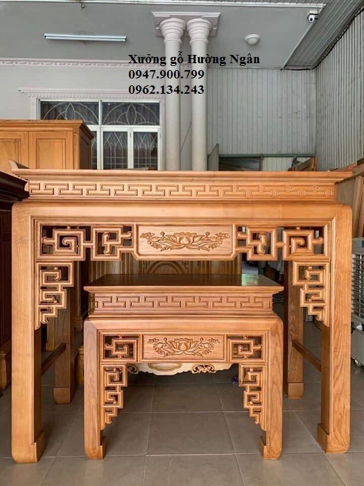 Bộ bàn thờ hiện đại gỗ Dổi BT86